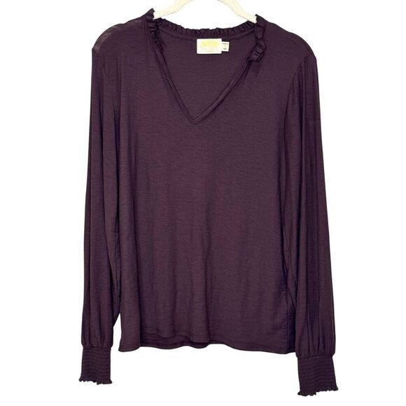 Nation LTD Tops - Nation Ltd  Sasha Peasant Tee Top Size Small Purple Long Sleeve Pima Cotton